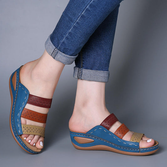 Damen modische Plateau-Sandalen mit Atmungsaktivem Obermaterial Stalluxe