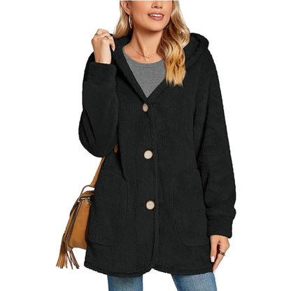 Damen Kuschelige Fleecejacke mit Kapuze und Taschen Stalluxe