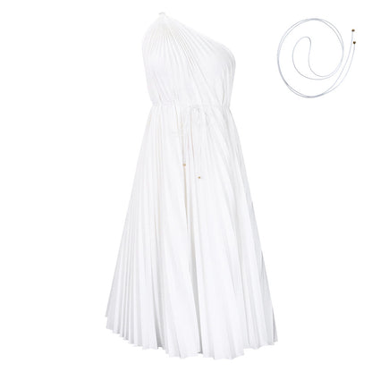 Damen trägerloses Plisseekleid mit raffiniertem Kordelzug Stalluxe