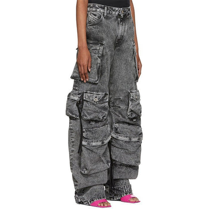 Damen Cargo-Jeans mit Detailverarbeitung und Multiple-Pocket-Design Stalluxe