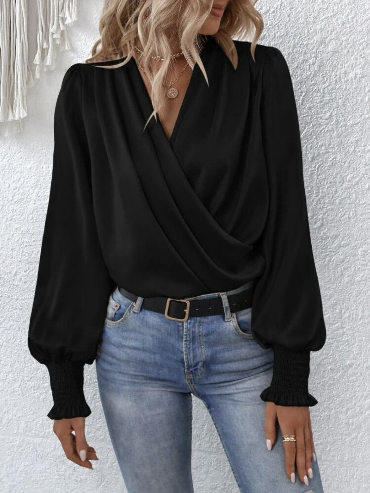 Damen Wickelbluse mit farbenfrohem Paisleymuster Stalluxe