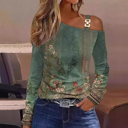 Damen Oberteil mit asymmetrischem Schnitt und floralem Design Stalluxe