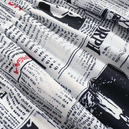 Damen Maxirock mit innovativem Zeitungsdruck Stalluxe