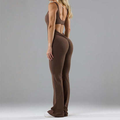 Damen Sportlicher Flared Jumpsuit mit weichem Material Stalluxe