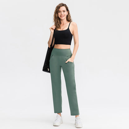 Damen Bequeme Sporthose mit hohem Bund und praktischen Seitentaschen Stalluxe