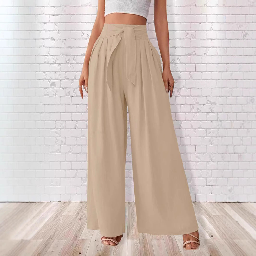 Damen Weite Hose mit hohen Bundfalten Stalluxe