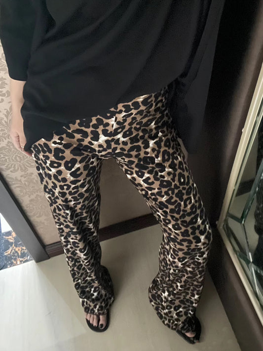 Damen Stylische Leoprint-Hosen im lässigen Schnitt Stalluxe