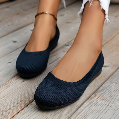 Damen Komfortable Strick-Ballerinas mit flexiblem Sohlenmaterial Stalluxe