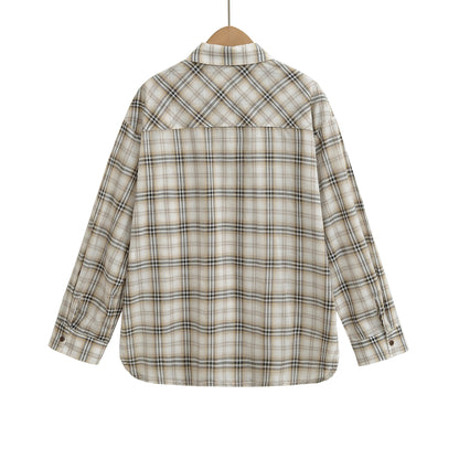 Damen lässige Karoshirt mit oversized Schnitt und praktischer Brusttasche Stalluxe