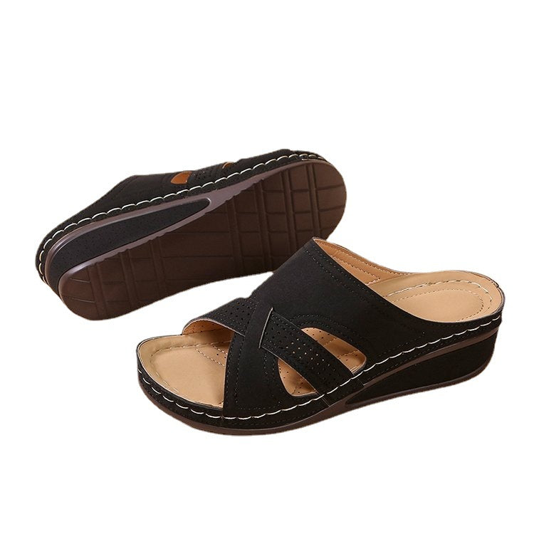 Damen Wedgesandalen mit atmungsaktivem Obermaterial und anatomischem Fußbett Stalluxe