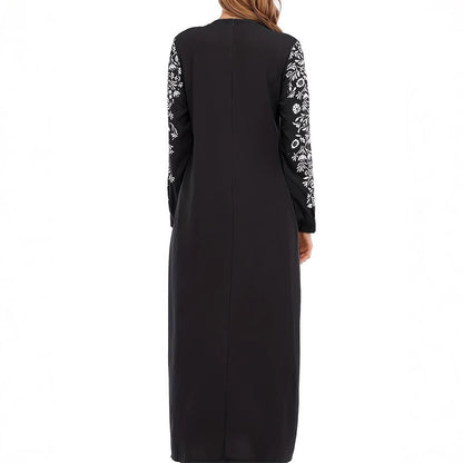 Damen Maxikleid mit kunstvoller Stickerei und eleganten langen Ärmeln Stalluxe