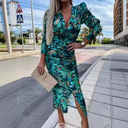 Damen Maxikleid mit raffinierten Rüschendetails Stalluxe