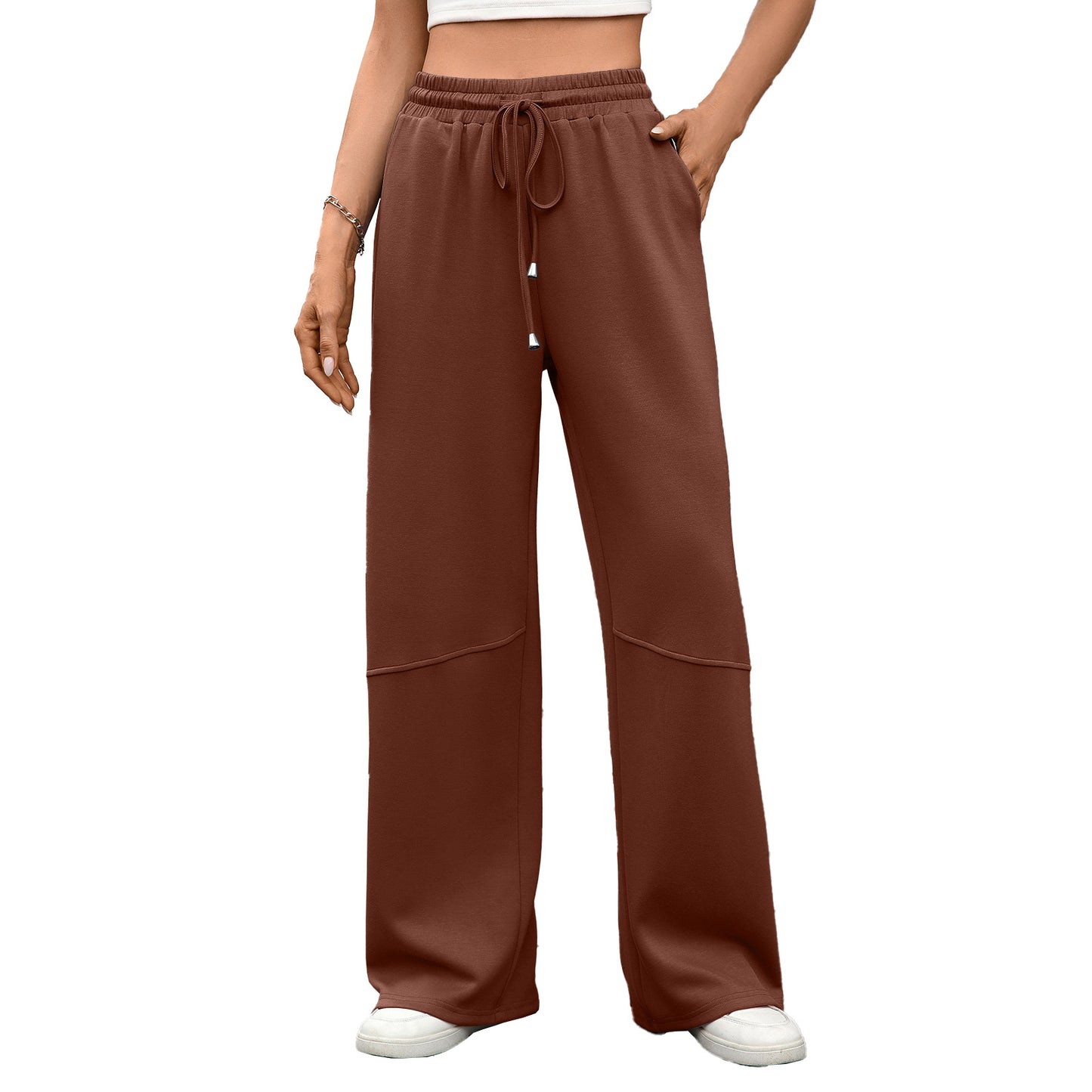 Damen Weite Freizeithose mit elastischem Bund und seitlichen Taschen Stalluxe