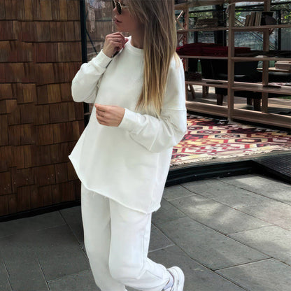 Damen Bequemer Oversize-Sweatshirt- und Lounge-Hosen-Set Stalluxe