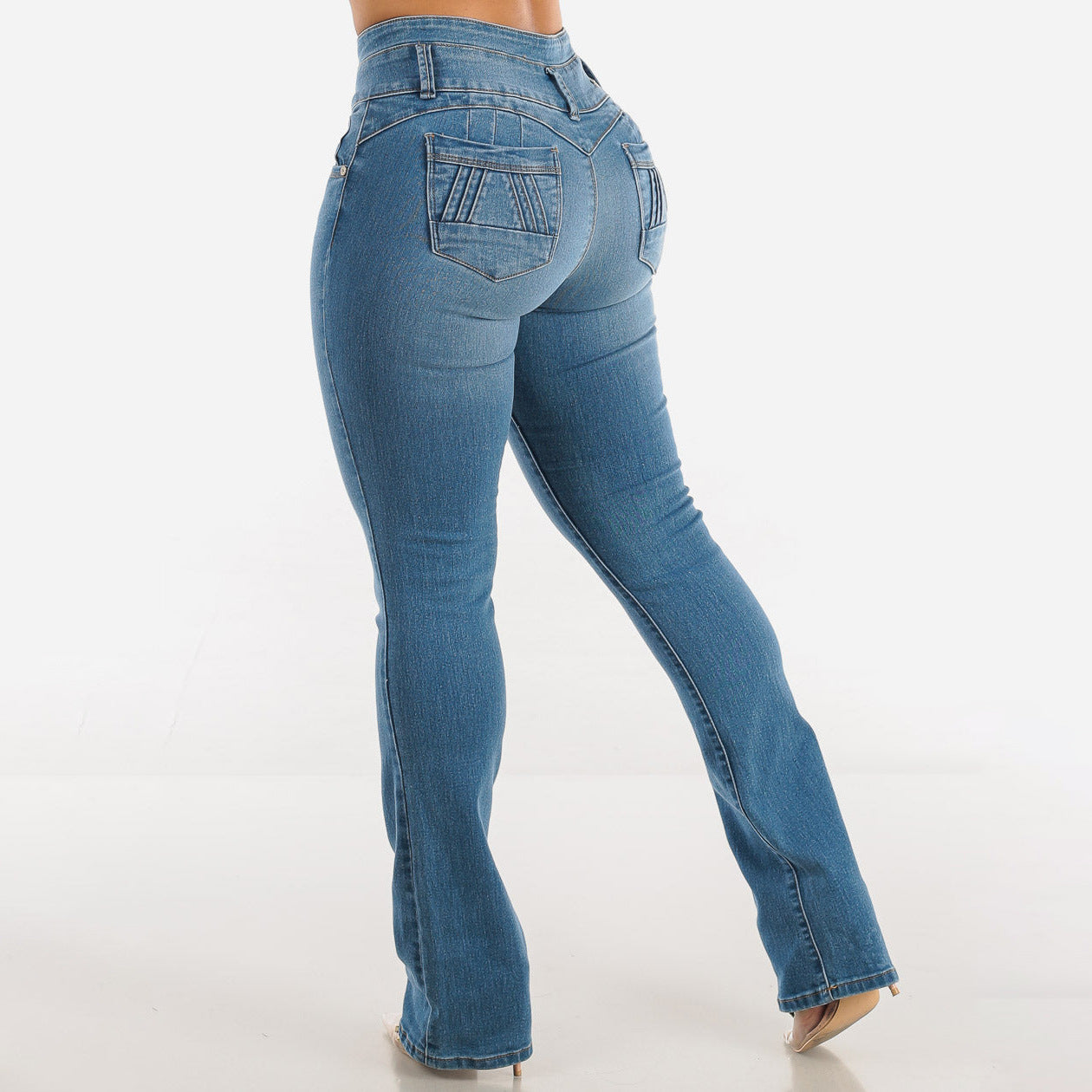 Damen Bootcut Jeans mit hohem Bund und konturierender Passform Stalluxe
