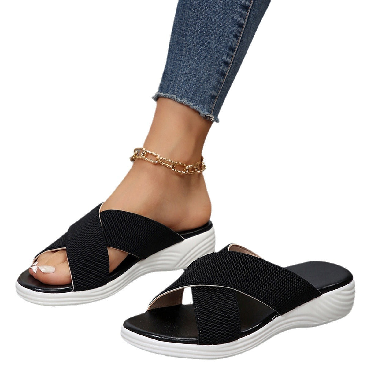 Damen stylische Wellness-Sandalen mit gepolsterter Sohle Stalluxe