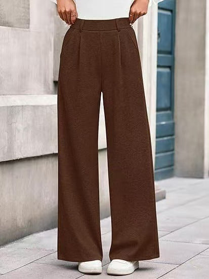 Damen Weite Stoffhose mit hochgezogenem Taillenbund und praktischen Eingrifftaschen Stalluxe