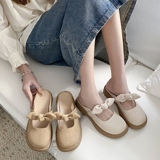 Damen Elegante Mules mit modischer Knoten-Applikation Stalluxe
