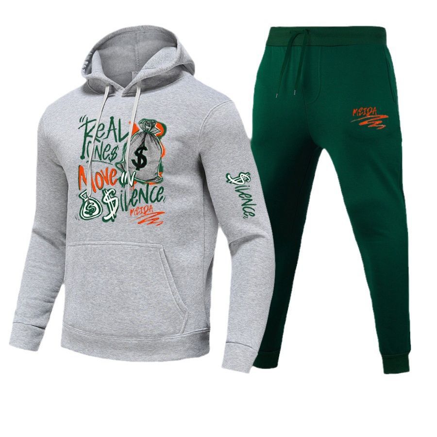 Damen Sportliches Hoodie und Jogginghose Set mit kreativem Schriftzug Stalluxe