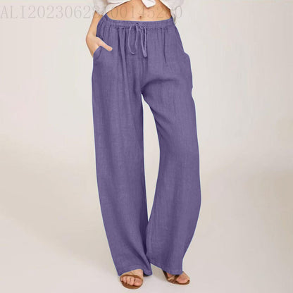Damen weite Leinenhose Stalluxe