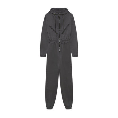 Damen Freizeit-Jumpsuit mit modernem Kapuzen-Design und praktischen Taschen Stalluxe