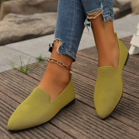 Damen Atmungsaktive Strick Schlupf-Loafer Stalluxe