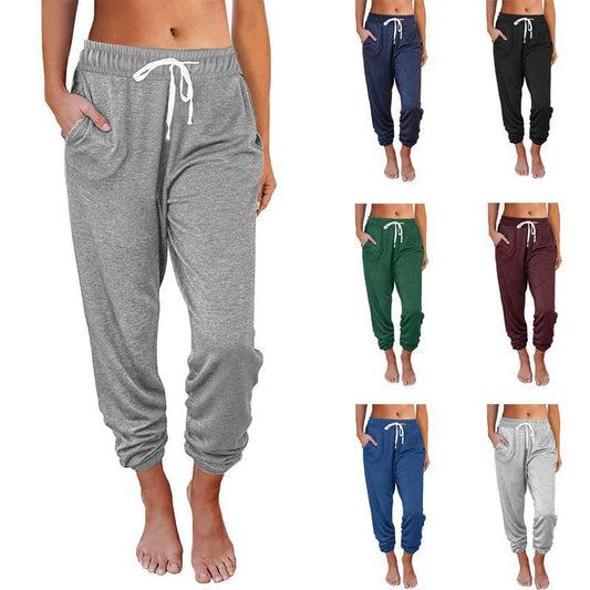 Damen Bequeme und lässige Jogginghose mit elastischem Bund und seitlichen Taschen Stalluxe