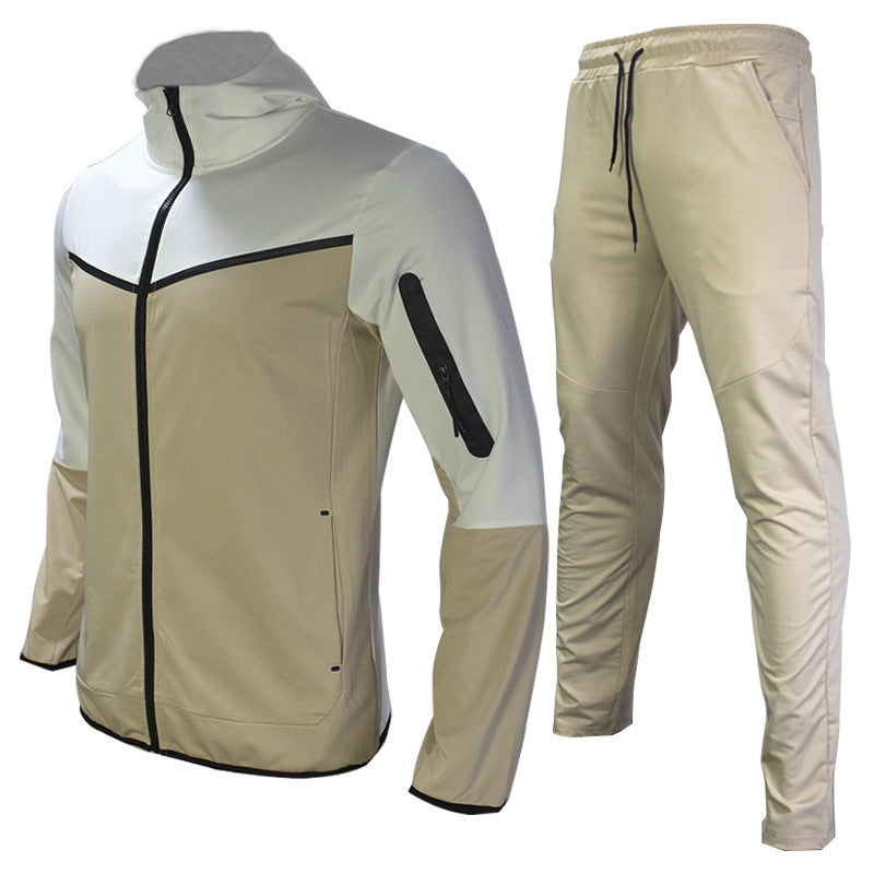 Product Image for Herren sportlicher Trainingsanzug mit praktischen Reißverschlusstaschen und atmungsaktivem Material Stalluxe - Khaki / XXXL