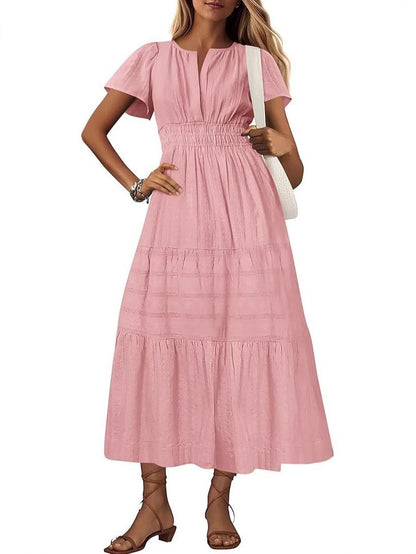 Damen Maxikleid mit voluminösem Rock Stalluxe