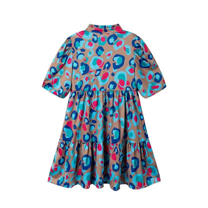 Damen Freizeitkleid mit hohem Kragen und voluminösen Ärmel Stalluxe