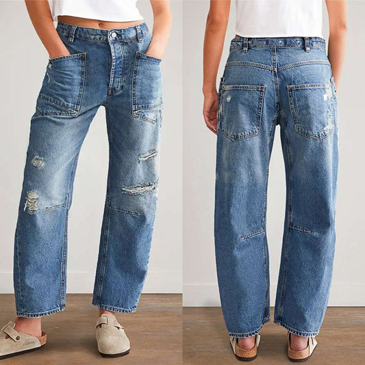 Damen Vintage Destroyed Jeans Stalluxe