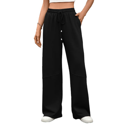 Damen Weite Freizeithose mit elastischem Bund und seitlichen Taschen Stalluxe