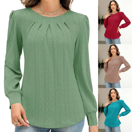 Damen Stylische Bluse mit dekorativem Faltenwurf Stalluxe