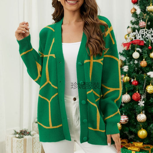 Damen Kuschelige Strickjacke mit geometrischem Muster Stalluxe
