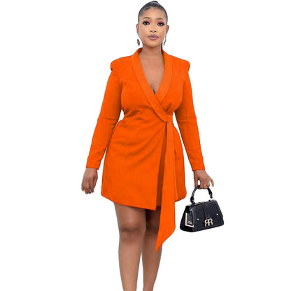 Damen Wickeljacke mit eleganten Details und schmalem Gürtel Stalluxe