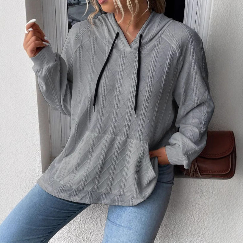 Women's Cozy Textured Pullover Hoodie Stalluxe