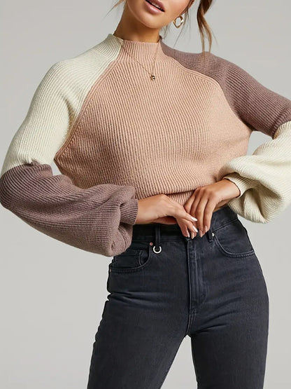 Damen Pullover mit einzigartigem Strukturstrick und voluminösen Ärmeln Stalluxe