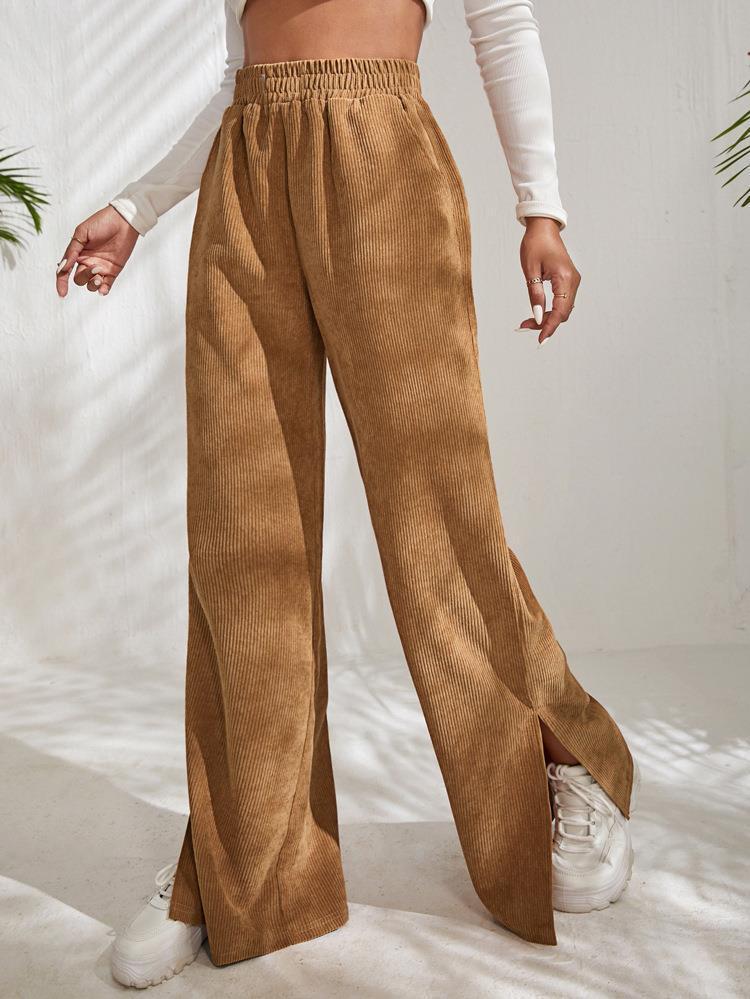 Damen Weite Plissierte Hose mit elastischem Bund und praktischen Taschen Stalluxe
