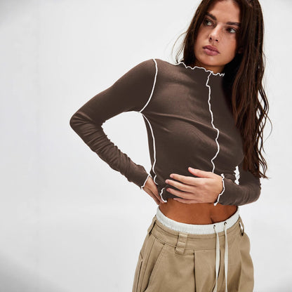 Damen Langarmshirt mit modischen Rüschendetails und feiner Rippstruktur Stalluxe