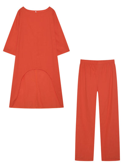 Damen Lässiges Freizeitoberteil und Hose Set Stalluxe Orange