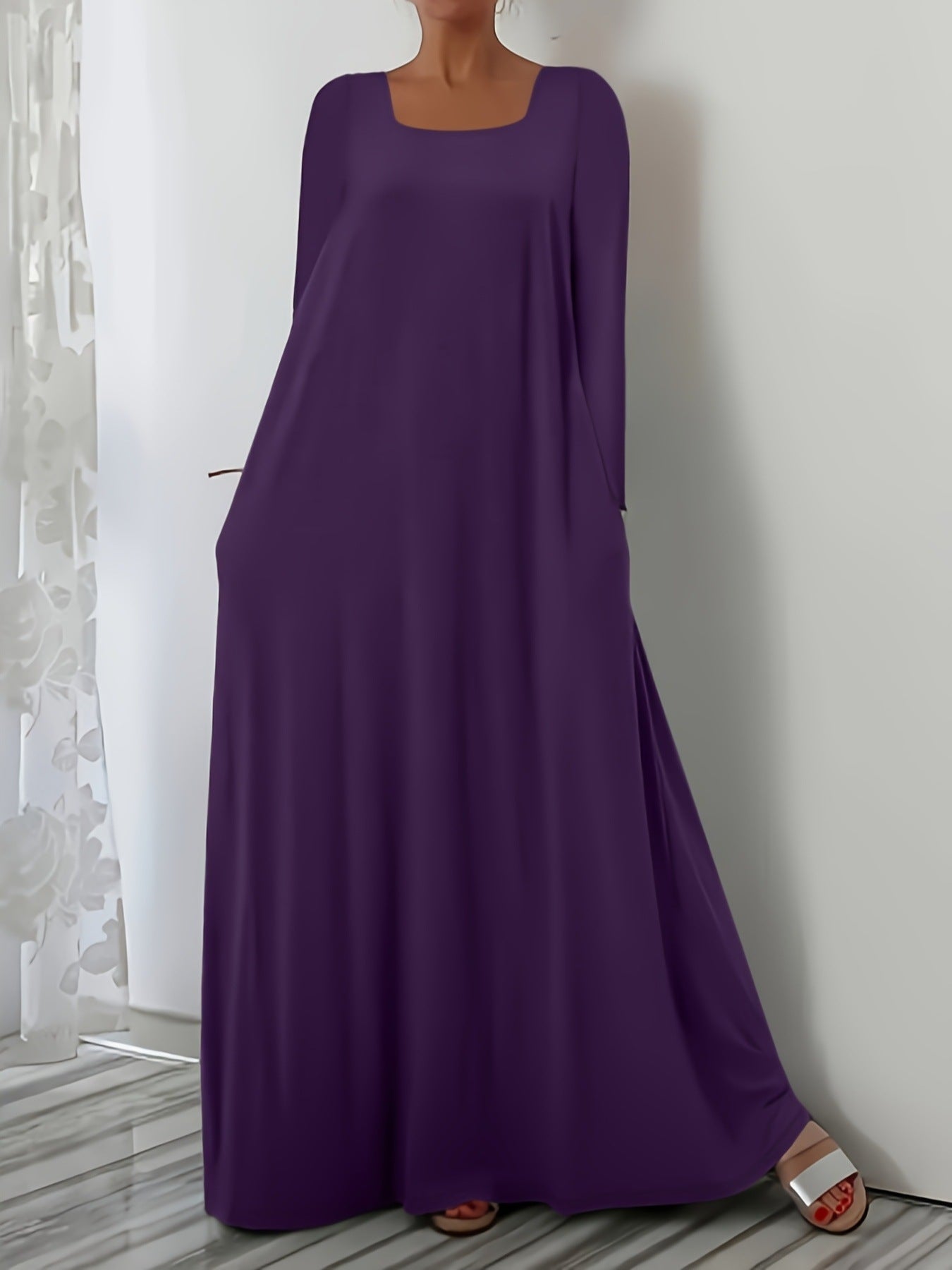 Damen Weit geschnittenes Maxikleid mit praktischen Taschen Stalluxe