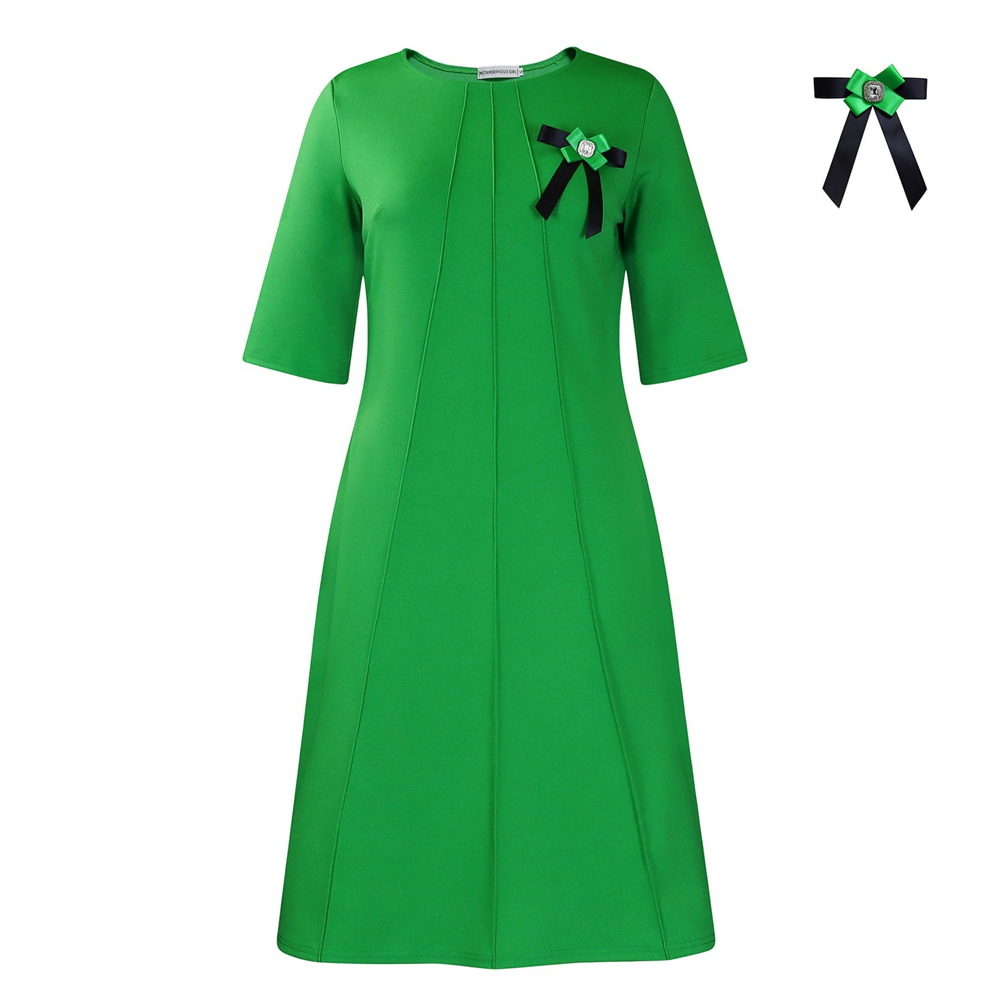 Damen Elegantes Kleid mit dekorativer Schleife Stalluxe