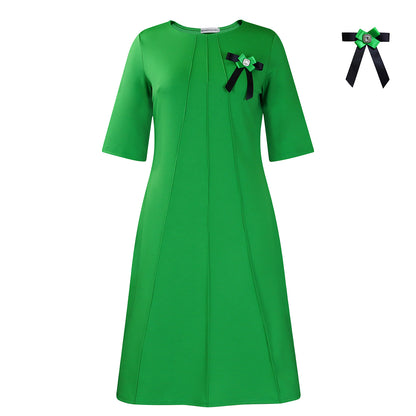 Damen Elegantes Kleid mit dekorativer Schleife Stalluxe