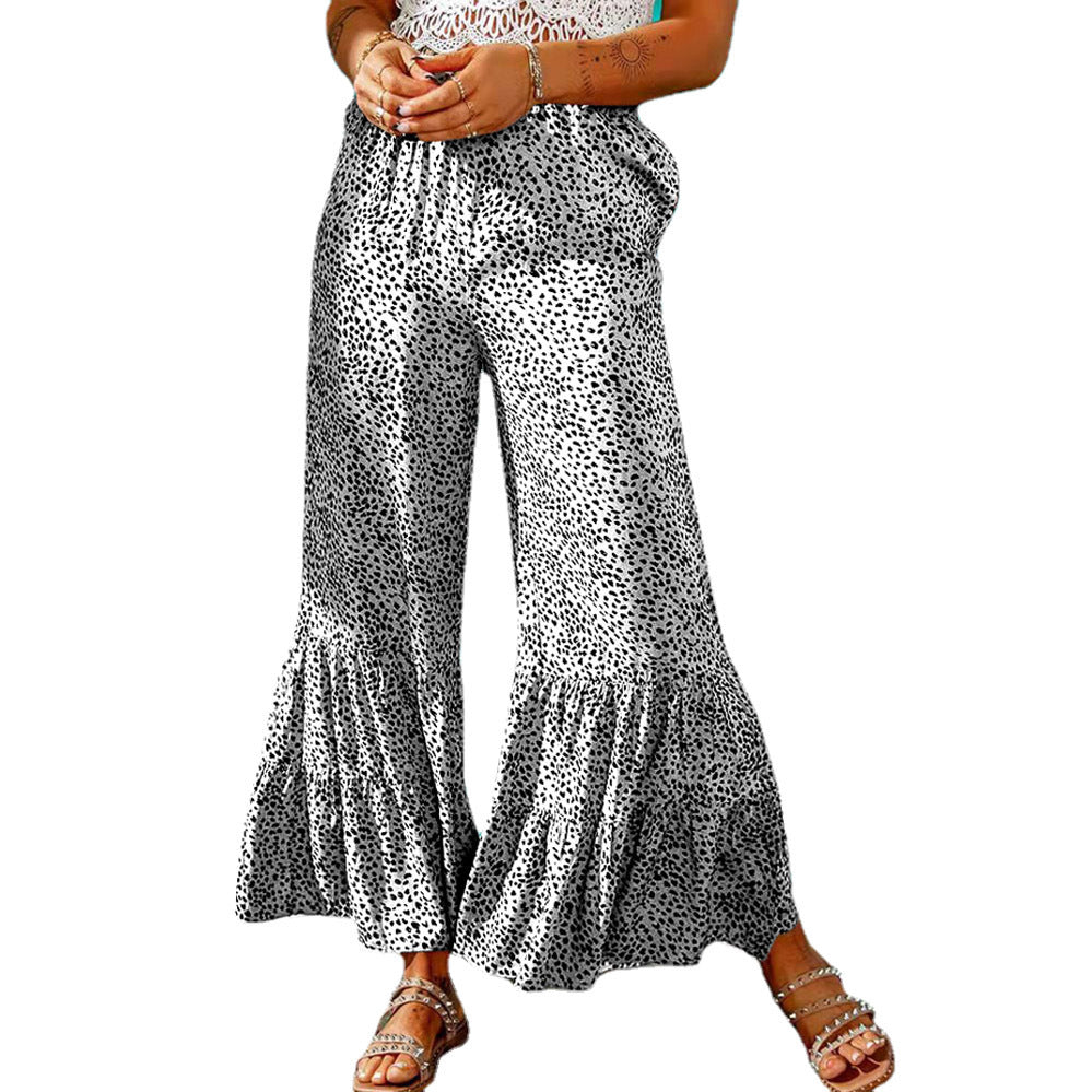 Damen Weite Palazzo-Hose mit voluminösem Saum und elastischem Bund Stalluxe