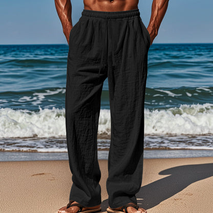 Herren luftige Strandhose mit elastischem Bund und praktischen Taschen Stalluxe