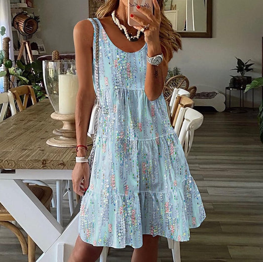 Damen Bohemian Stil Gestuftes Sommerkleid Stalluxe