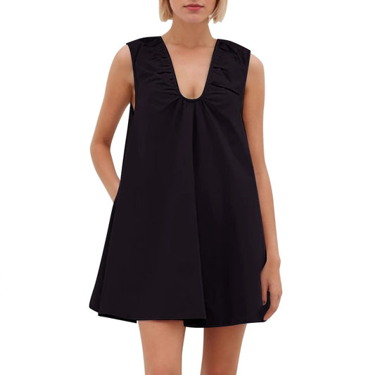 Damen Lässiges Sommerkleid mit Rüschen-Ausschnitt Stalluxe