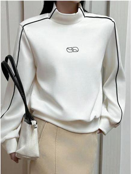 Damen Sportlicher Turtleneck-Pullover mit Kontrastnähten Stalluxe
