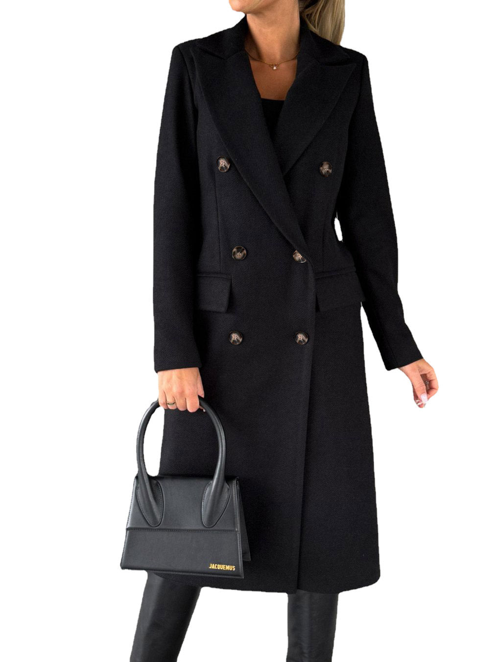 Damen Wintermantel im eleganten Schnitt mit doppelter Knopfreihe und tiefen Taschen Stalluxe