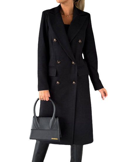 Damen Wintermantel im eleganten Schnitt mit doppelter Knopfreihe und tiefen Taschen Stalluxe